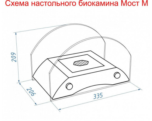 Биокамин Lux Fire Царский мост М серебро